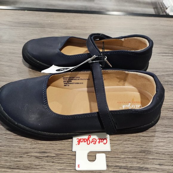 Cat & Jack girls' ballet shoes very dark blue size 2 NWT - Picture 2 of 5